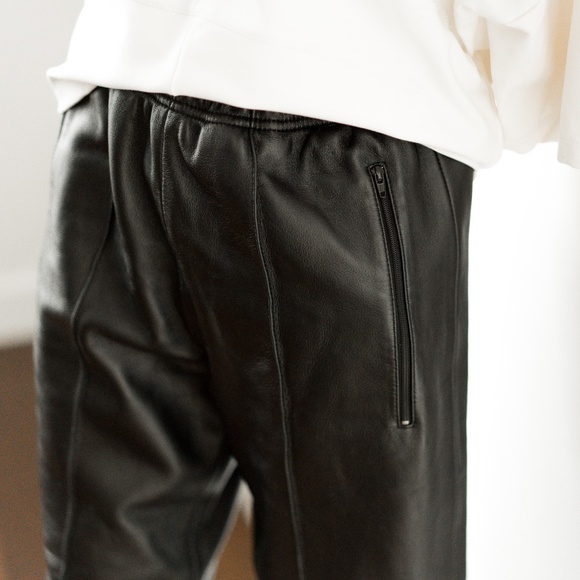 BALENCIAGA Leather Track Trouser Pant, Black, 38 FR / 6 US 100% Authentic - Picture 9 of 17